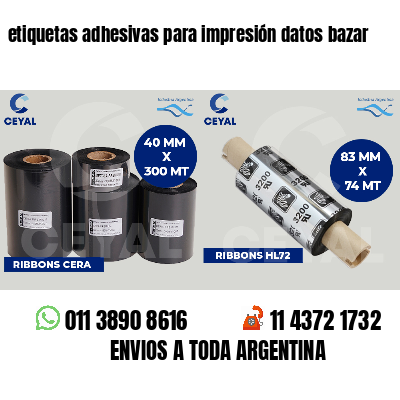 etiquetas adhesivas para impresión datos bazar