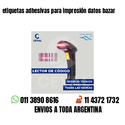 etiquetas adhesivas para impresión datos bazar