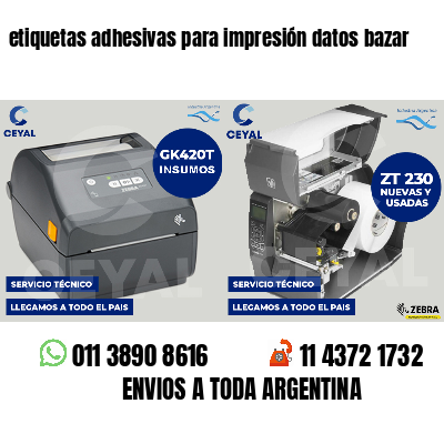 etiquetas adhesivas para impresión datos bazar