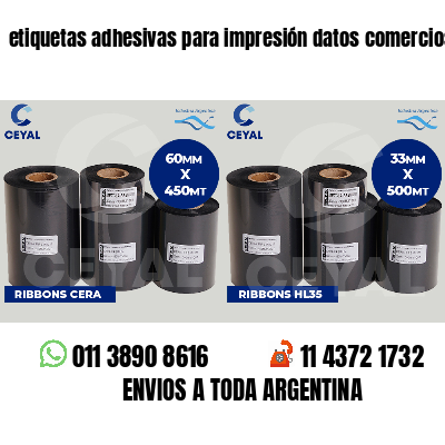etiquetas adhesivas para impresión datos comercios