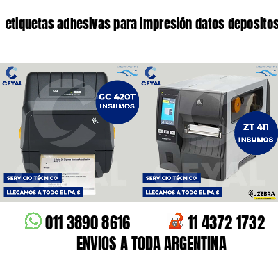 etiquetas adhesivas para impresión datos depositos