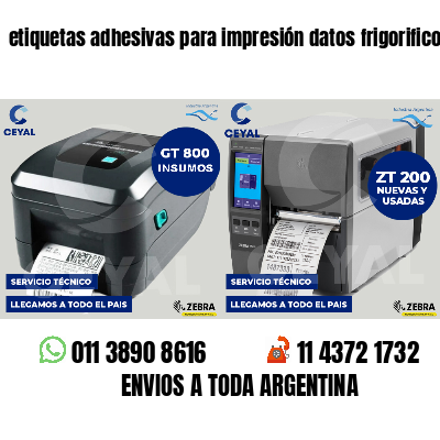 etiquetas adhesivas para impresión datos frigorificos