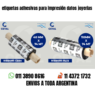etiquetas adhesivas para impresión datos joyerias