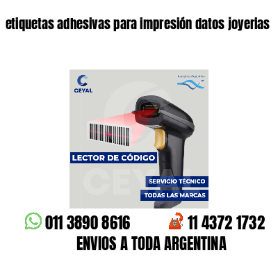 etiquetas adhesivas para impresión datos joyerias