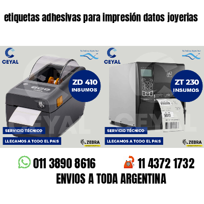 etiquetas adhesivas para impresión datos joyerias