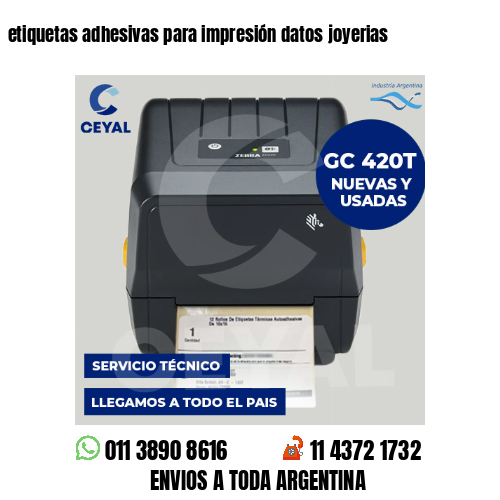 etiquetas adhesivas para impresión datos joyerias