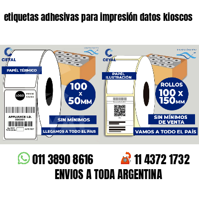 etiquetas adhesivas para impresión datos kioscos