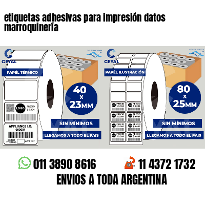etiquetas adhesivas para impresión datos marroquinería