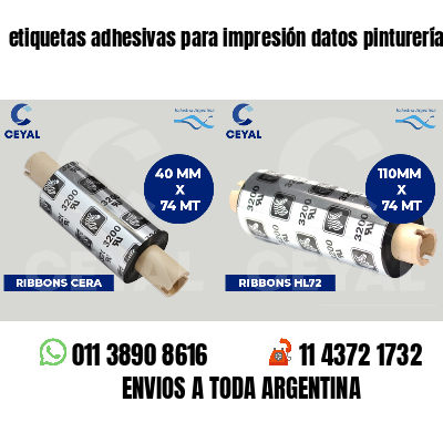 etiquetas adhesivas para impresión datos pinturerías
