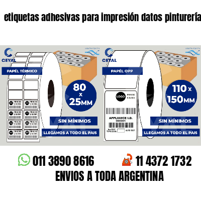 etiquetas adhesivas para impresión datos pinturerías
