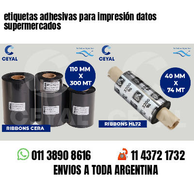 etiquetas adhesivas para impresión datos supermercados