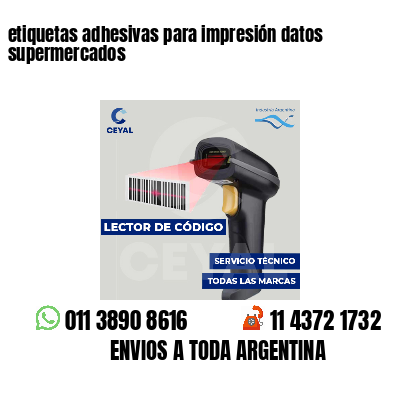 etiquetas adhesivas para impresión datos supermercados