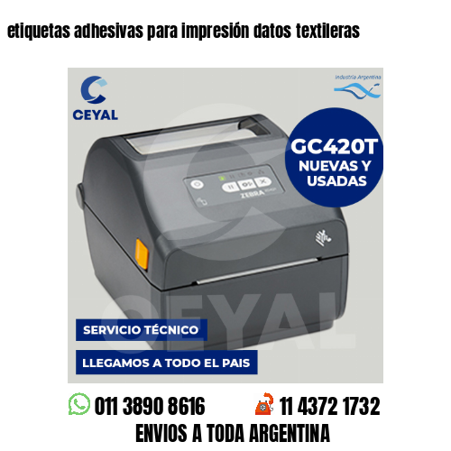 etiquetas adhesivas para impresión datos textileras
