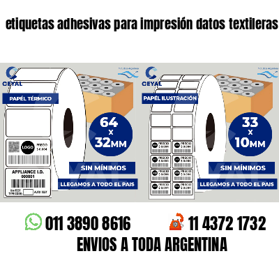 etiquetas adhesivas para impresión datos textileras