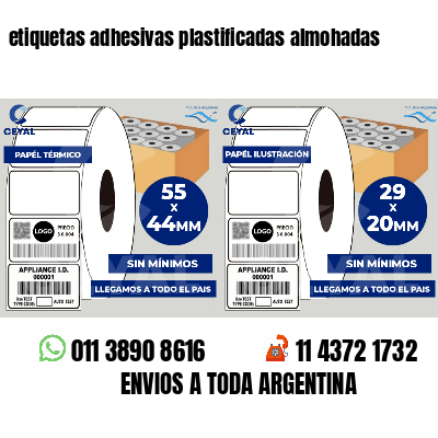 etiquetas adhesivas plastificadas almohadas