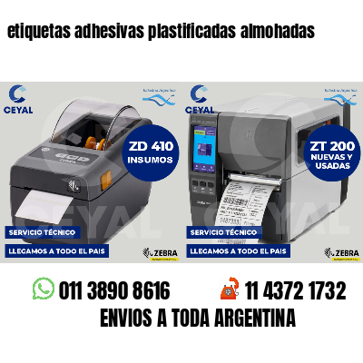 etiquetas adhesivas plastificadas almohadas