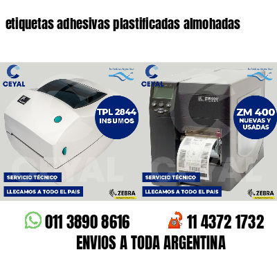 etiquetas adhesivas plastificadas almohadas