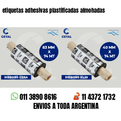 etiquetas adhesivas plastificadas almohadas