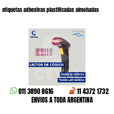 etiquetas adhesivas plastificadas almohadas