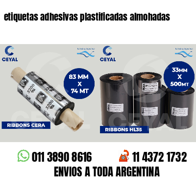 etiquetas adhesivas plastificadas almohadas
