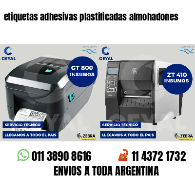 etiquetas adhesivas plastificadas almohadones