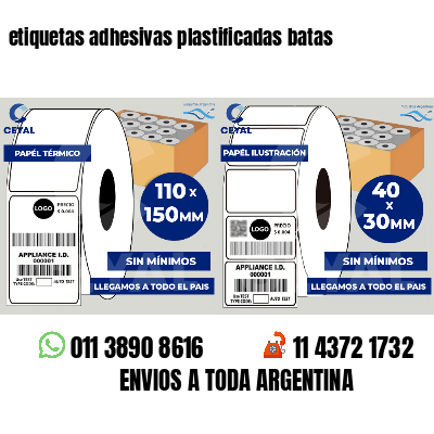 etiquetas adhesivas plastificadas batas