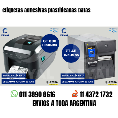 etiquetas adhesivas plastificadas batas