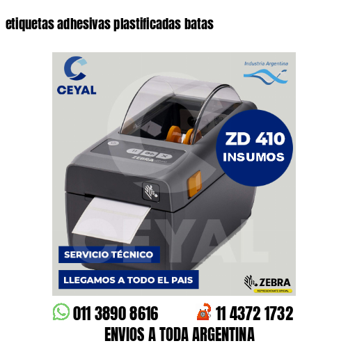 etiquetas adhesivas plastificadas batas