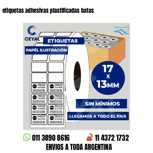 etiquetas adhesivas plastificadas batas