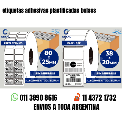 etiquetas adhesivas plastificadas bolsos
