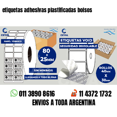 etiquetas adhesivas plastificadas bolsos