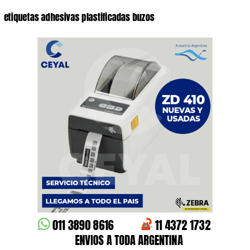 etiquetas adhesivas plastificadas buzos