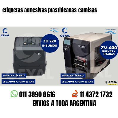 etiquetas adhesivas plastificadas camisas
