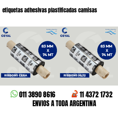 etiquetas adhesivas plastificadas camisas