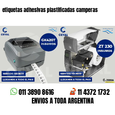 etiquetas adhesivas plastificadas camperas