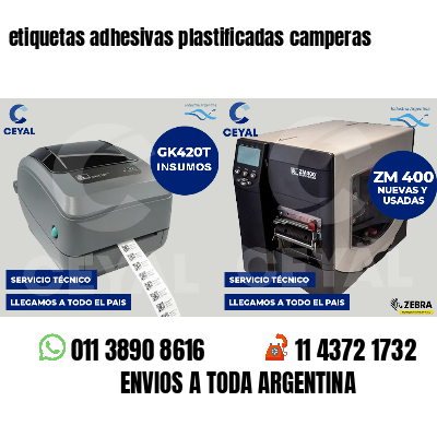 etiquetas adhesivas plastificadas camperas