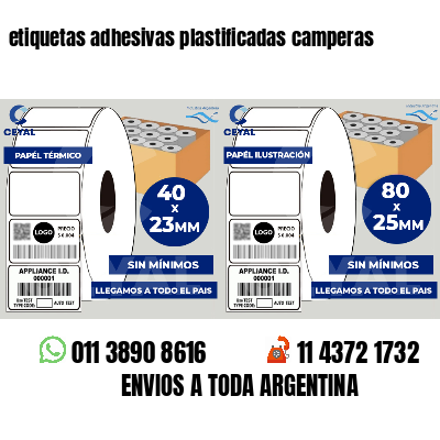 etiquetas adhesivas plastificadas camperas