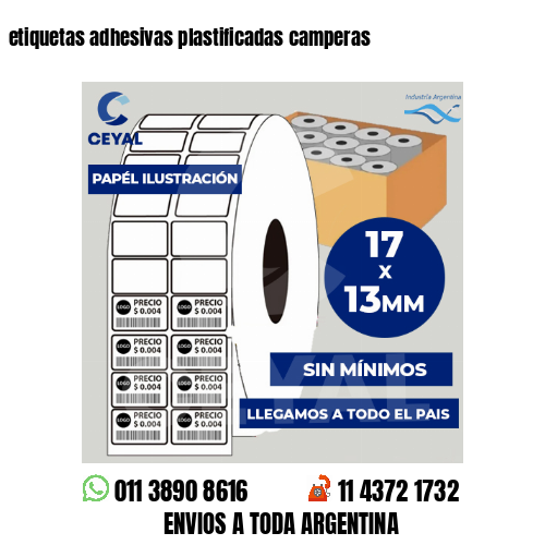 etiquetas adhesivas plastificadas camperas