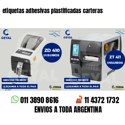 etiquetas adhesivas plastificadas carteras