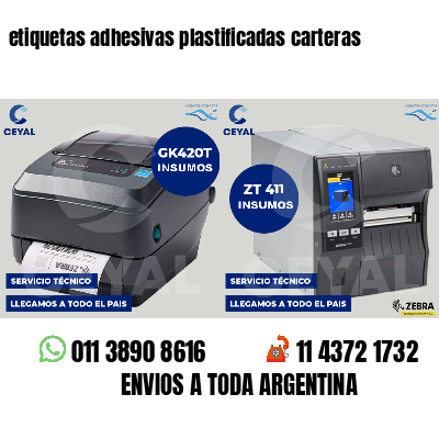 etiquetas adhesivas plastificadas carteras