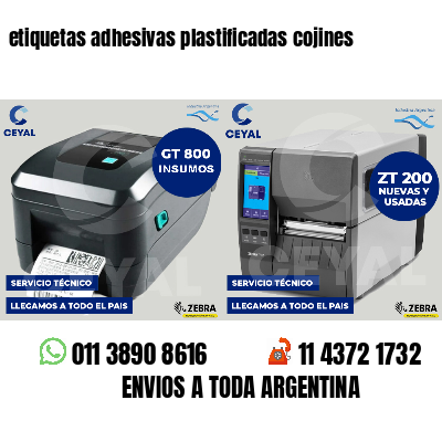 etiquetas adhesivas plastificadas cojines