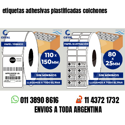 etiquetas adhesivas plastificadas colchones