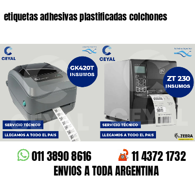 etiquetas adhesivas plastificadas colchones