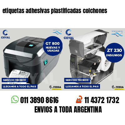 etiquetas adhesivas plastificadas colchones