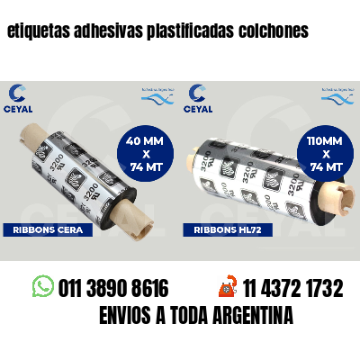 etiquetas adhesivas plastificadas colchones