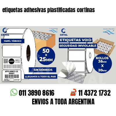 etiquetas adhesivas plastificadas cortinas
