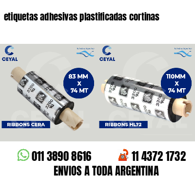 etiquetas adhesivas plastificadas cortinas