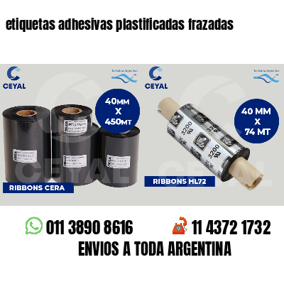 etiquetas adhesivas plastificadas frazadas