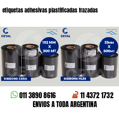 etiquetas adhesivas plastificadas frazadas