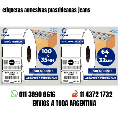 etiquetas adhesivas plastificadas jeans